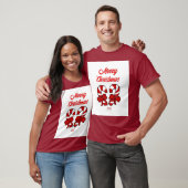 クリスマスキャンディカーヌメンズマルーンベーシックTシャツ Tシャツ (ユニセックス)