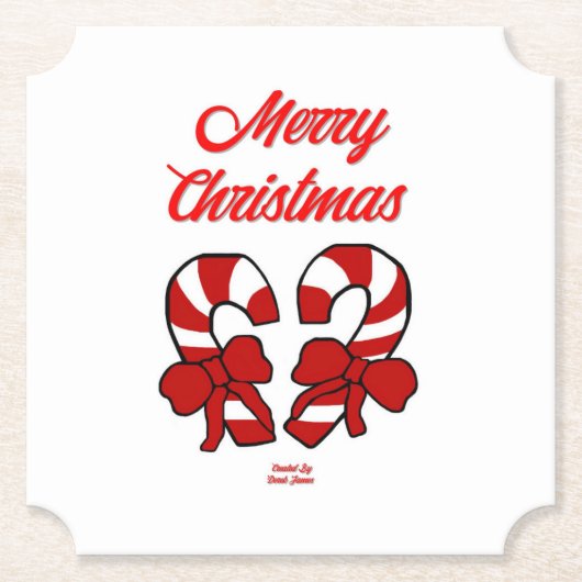 クリスマスキャンディキャネスチケット紙コースター ペーパーコースター (正面)