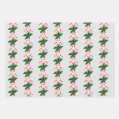 クリスマスキャンディキャネス&ホリー ラッピングペーパーシート (正面)