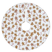 クリスマスキャンディキャンとジンジャーブレッドマン ブラッシュドポリエステルツリースカート (正面)