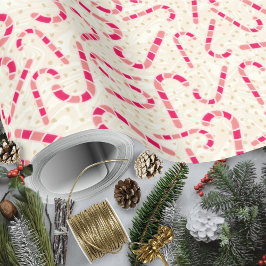クリスマスキャンディキャンデレッドとピンククリームのテクスチャ ラッピングペーパー