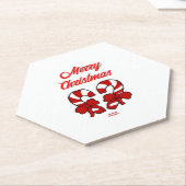 クリスマスキャンディキャンヌヘキサゴン紙コースター ペーパーコースター (アングル)