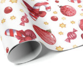 クリスマスキャンディキャンヌーズ&スター ラッピングペーパー (ロールコーナー)