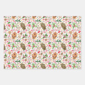 クリスマスキャンディキャンヌ、クッキー、ホリー、スター ラッピングペーパーシート (正面3)