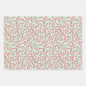 クリスマスキャンディキャンバスのペイズリーテクスチャ ラッピングペーパーシート (正面3)