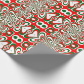 クリスマスキャンディクラシックー赤と緑 ラッピングペーパー (角)