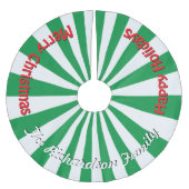 クリスマスキャンディグリーンあなたの名前はこちらツリースカート ブラッシュドポリエステルツリースカート (正面)