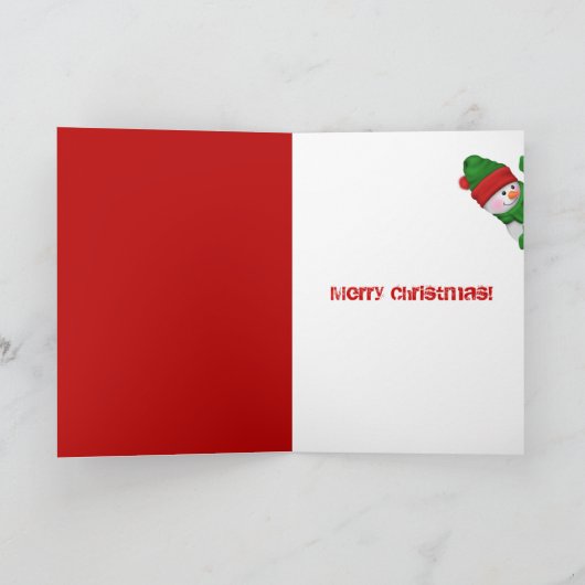 クリスマスキャンディコーンと雪だるま シーズンカード (内部)