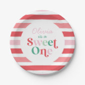 クリスマスキャンディスウィートワン最初の誕生日 ペーパープレート (正面)