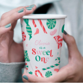 クリスマスキャンディスウィートワン最初の誕生日 紙コップ