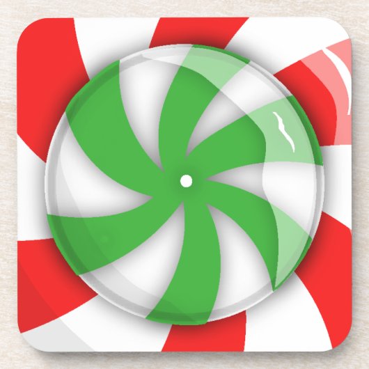 クリスマスキャンディスクエア コースター (正面)