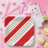 クリスマスキャンディストライプケインID259 ペーパープレート (パーティー)