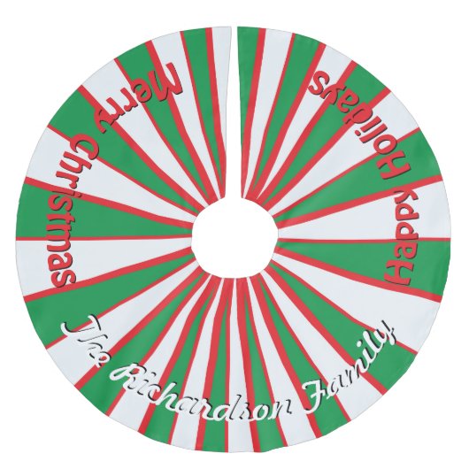 クリスマスキャンディストライプーの名前はこちらツリースカート ブラッシュドポリエステルツリースカート (正面)