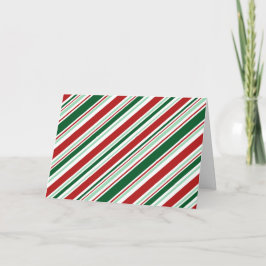 クリスマスキャンディストライプーの:レッド、ダーク、ミントグリーン シーズンカード