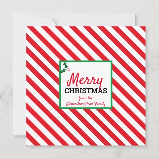 クリスマスキャンディストライプーカスタムカード (正面)