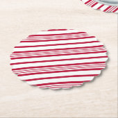 クリスマスキャンディストライプー杖 ペーパーコースター (アングル)