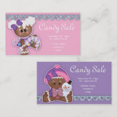 クリスマスキャンディセールビジネスカードギンジャーブレッド 名刺 (正面/裏面)