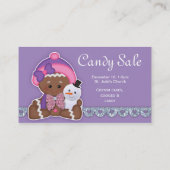 クリスマスキャンディセールビジネスカードギンジャーブレッド 名刺 (裏面)