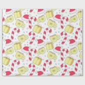 クリスマスキャンディパターン包装紙 ラッピングペーパー (フラット)