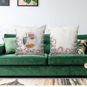 クリスマスキャンディパーソナライズされたーのシェフ母の写真 クッション