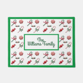 クリスマスキャンディパーソナライズされた ドアマット (正面)