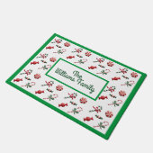 クリスマスキャンディパーソナライズされた ドアマット (アングル)