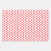 クリスマスキャンディミッテンレッドグリーンピンクパターン ラッピングペーパーシート (正面2)