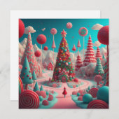クリスマスキャンディランドホリデーカード シーズンカード (正面/裏面)