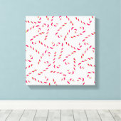 クリスマスキャンディーの杖のパターン キャンバスプリント (インサイチュ (ウッドフロア))