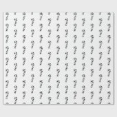 クリスマスキャンディーの白い黒のパターンおもしろいかわいい ラッピングペーパー (フラット)