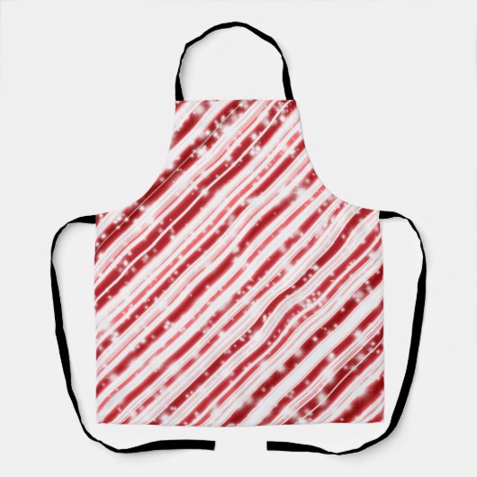 クリスマスキャンディーの雪が輝く エプロン (正面)