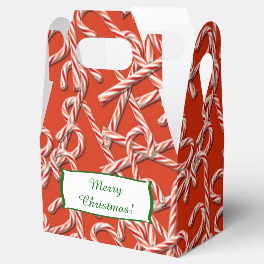クリスマスキャンディーキャンズパターン フェイバーボックス (オープン)