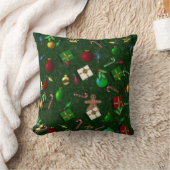 クリスマスキャンディーキャンセジンジャーブレッドパッケージデザイン クッション (ブランケット)