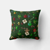 クリスマスキャンディーキャンセジンジャーブレッドパッケージデザイン クッション (裏面)