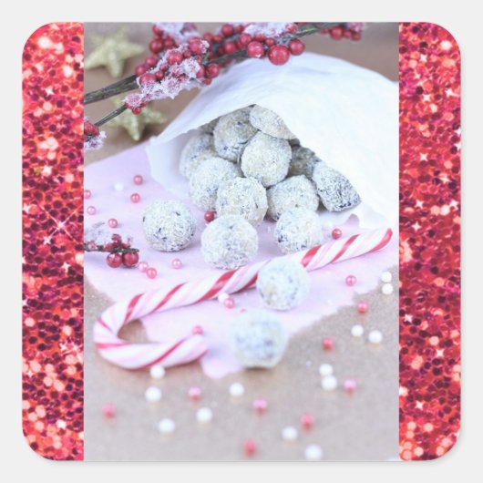 クリスマスキャンディーキャンセステッカー スクエアシール (正面)