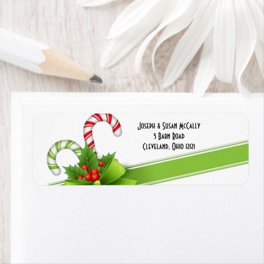 クリスマスキャンディーキャン差出人住所ラベル ラベル (インサイチュ)