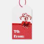 クリスマスキャンディーキャン赤と白ズ弓 ギフトタグ (裏面)