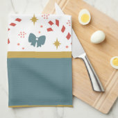 クリスマスキャンディーキャン キッチンタオル (四つ折り)