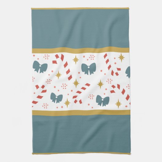 クリスマスキャンディーキャン キッチンタオル (縦)