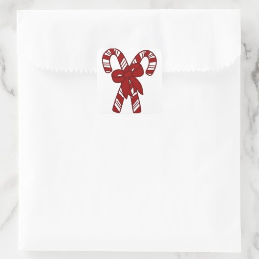 クリスマスキャンディーキャン スクエアシール (バッグ)