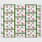 クリスマスキャンディーグリーン伝統的ホリデー ラッピングペーパー (フラット)