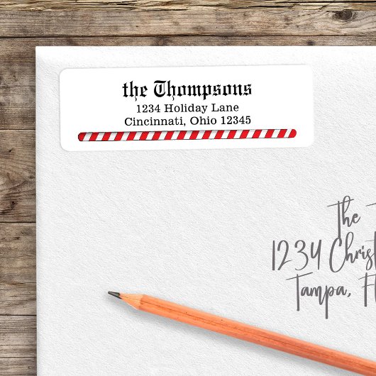 クリスマスキャンディーケインお洒落差出人住所 ラベル