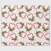クリスマスキャンディーケインハートホリデーカトリンレッグ ラッピングペーパー (フラット)