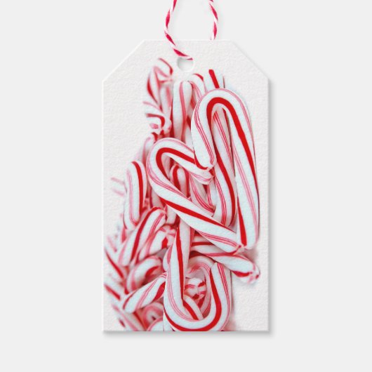クリスマスキャンディーケインハート ギフトタグ (正面)