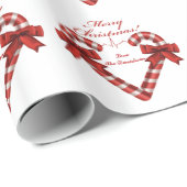 クリスマスキャンディーケインハートEKGストリップカスタム ラッピングペーパー (ロールコーナー)