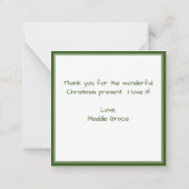 クリスマスキャンディーケーンありがとうノートカード ノートカード (裏面)