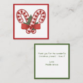 クリスマスキャンディーケーンありがとうノートカード ノートカード (正面/裏面)