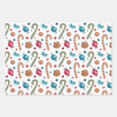 クリスマスキャンディーケーンとスイーツ ラッピングペーパーシート (正面3)