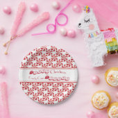 クリスマスキャンディーケーンキスとホリデーウィッシュ ペーパープレート (パーティー)