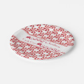 クリスマスキャンディーケーンキスとホリデーウィッシュ ペーパープレート (アングル)